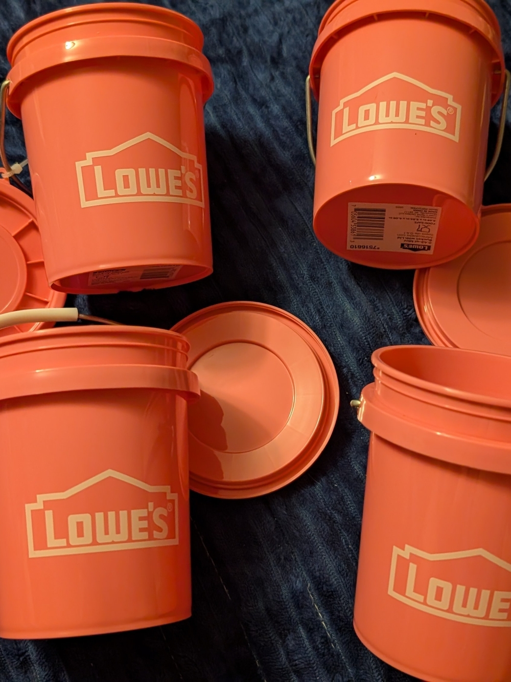 4 Lowe's Pink Mini  Buckets (New)